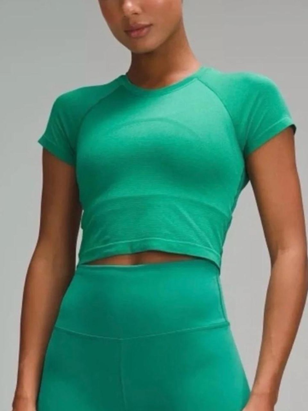 lululemon athletica Swiftly Tech Cropped Short Sleeve Shirt 2.0 Cascadia Green 6